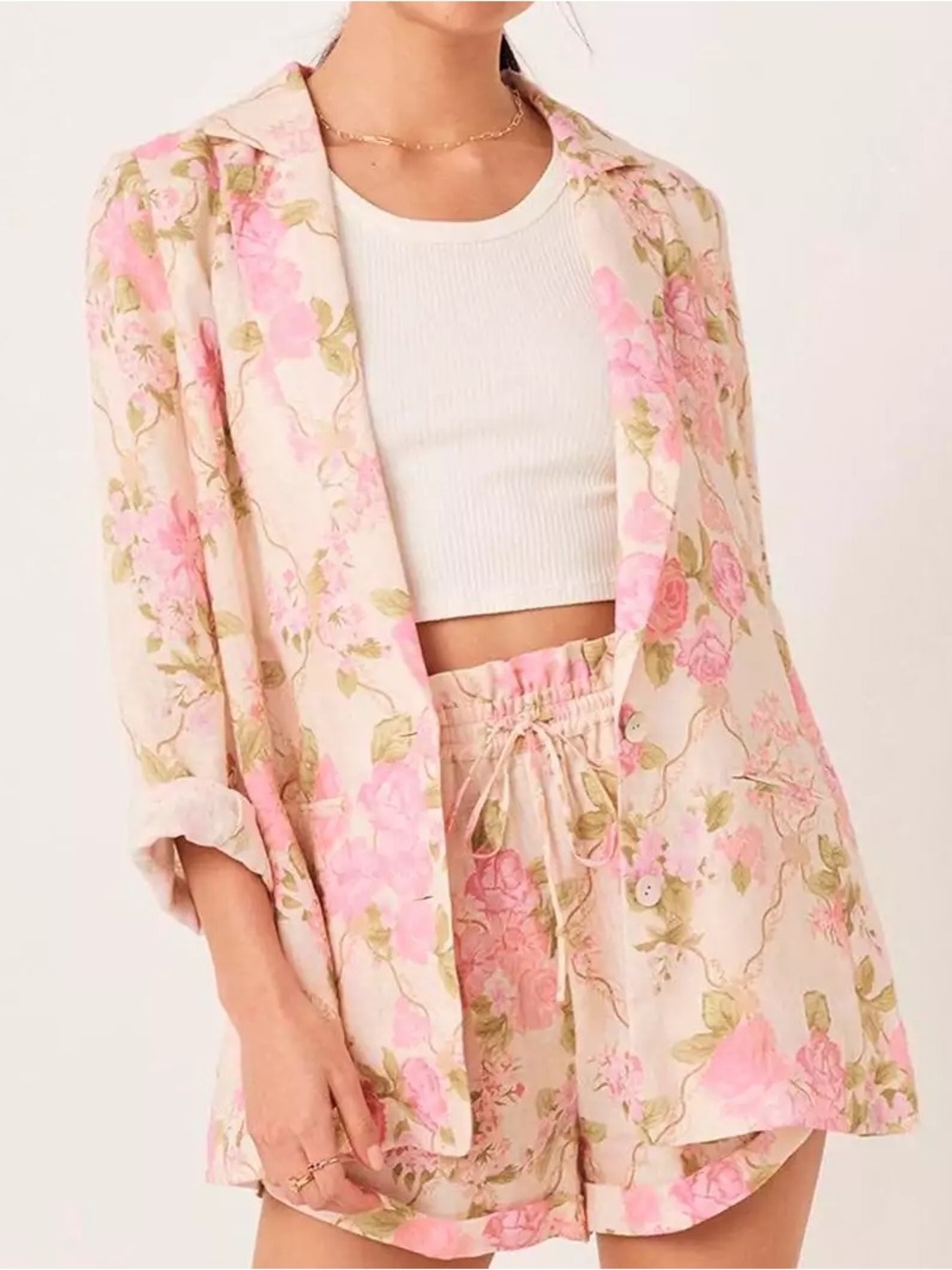SPELL Rose Garden Blazer - size Large - 100% linen floral jacket